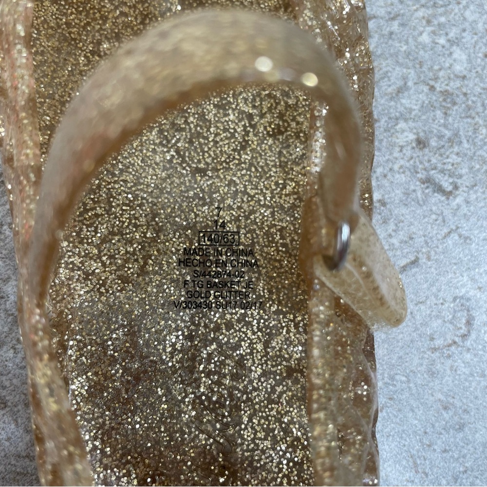 Bundle "jellies" style toddler sandals: pink sparkle + gold sparkle - Picture 7 of 9